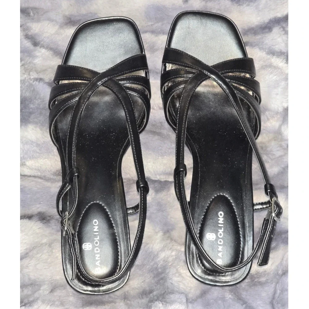 NWB Bandolino‎ Brie Platform Sandal Slingback in Black Size 11